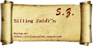 Silling Zalán névjegykártya